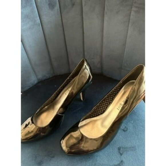Madden Girl Black Patent Leather‎ Pumps Classic Heels Shoes Women's 7.5 - Picture 2 of 15